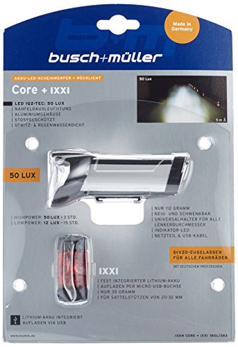 Busch & Müller Fahrradlicht IXON Core plus IXXI 50 Lux silber eloxiert, 180L/383 - 3